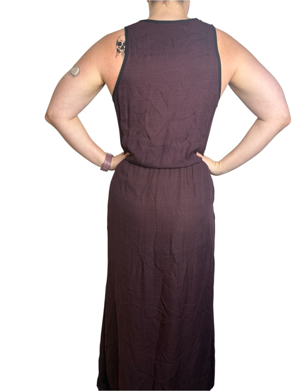 ALC Burgundy Maxi Dress Size Medium Sleeveless Lightweight Wine Plum - Picture 3 of 16